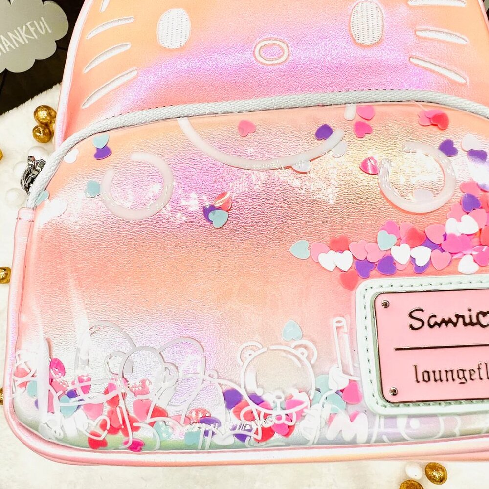Hello Kitty Loungefly Sanrio 50th Anniversary Clear Pink Mini Backpack NWT - Picture 2 of 12